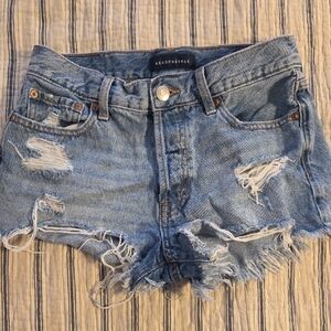 Aeropostale Women's Light Blue Ripped Jean Shorts